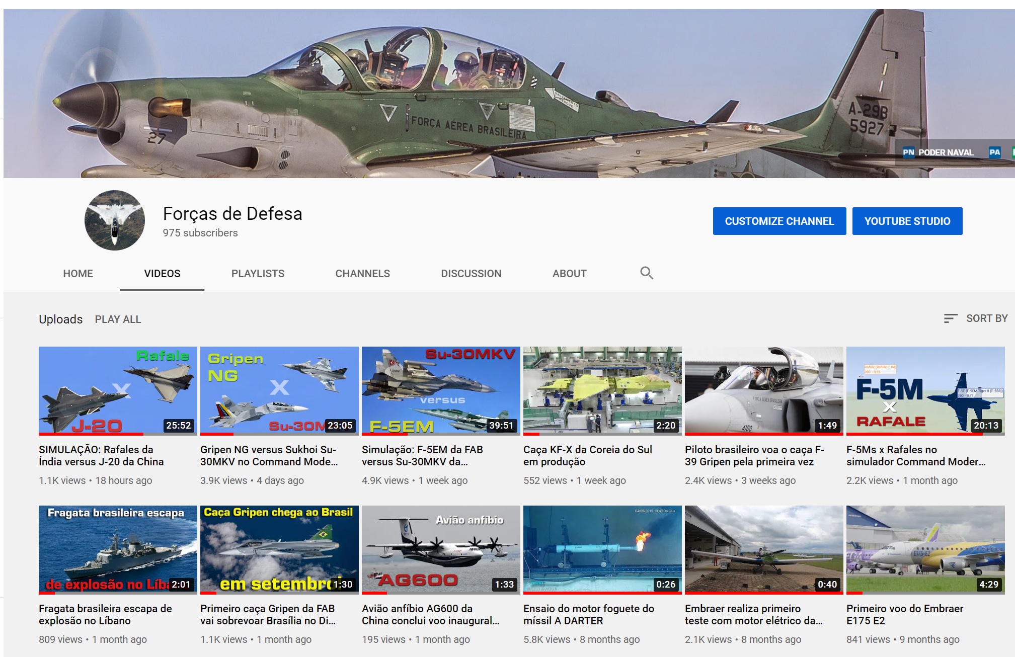 Forças de Defesa no Youtube