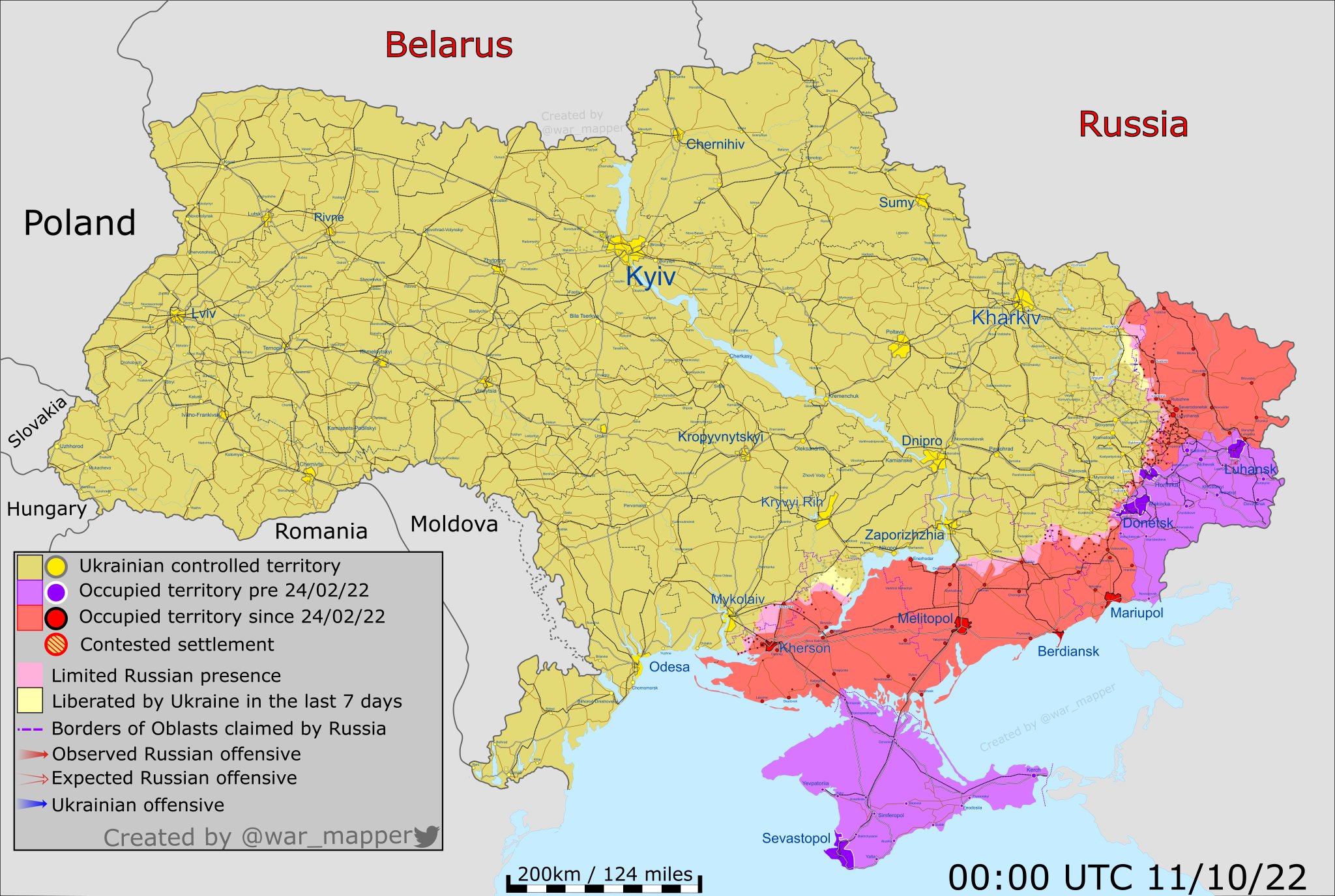 Ukraine War Map 11-10-22