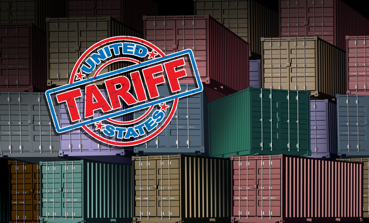 United,States,Tariff,On,Imported,Shipping,Container,Freight,Background,As